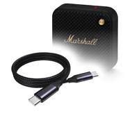 BoxWave Cavo compatibile con Marshall Willen - Cavo DirectSync PD (0,9 m) - USB-C a USB-C (100 W), ricarica intrecciata di tipo C e sincronizzazione rapida - Nero corvino