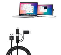 BoxWave Cavo compatibile con Mobile Pixels Duex Lite (Cavo di BoxWave) - AllCharge 3-in-1 Cavo per Pixel Mobili Duex Lite - Jet Black