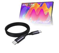 BoxWave Cavo compatibile con monitor portatile ARZOPA A1M - Cavo DirectSync PD (0,9 m) - USB-C a USB-C (100W), ricarica intrecciata di tipo C e sincronizzazione rapida - Nero corvino