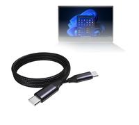 BoxWave Cavo compatibile con MSI Stealth 15M (Intel 11th RTX 30 Series) - Cavo DirectSync PD (0,9 m) - USB-C a USB-C (100W), Ricarica Intrecciata Tipo C e Sincronizzazione Rapida - Nero corvino
