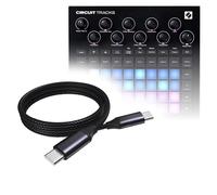 BoxWave Cavo compatibile con Novation Circuit Tracks - Cavo DirectSync PD (0,9 m) - USB-C a USB-C (100W), ricarica intrecciata di tipo C e sincronizzazione rapida - Nero corvino