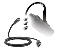BoxWave Cavo compatibile con Plantronics Explorer 55 - Cavo MagnetoSnap PD AllCharge (100W), Ricarica Magnetica Intrecciato USB Type-C Micro - Jet Black