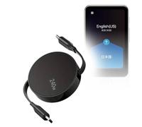 BoxWave Cavo compatibile con Pocketalk Plus Voice Translator - PD miniSync (240W), retrattile PD 240W Cavo USB Type-C portatile - Jet Black