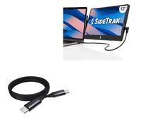 BoxWave Cavo compatibile con SideTrak Swivel FHD 12,5" - Cavo DirectSync PD (0,9 m) - USB-C a USB-C (100W), Ricarica intrecciata di tipo C e sincronizzazione rapida - Nero corvino