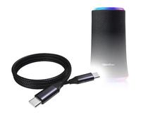 BoxWave Cavo compatibile con Soundcore Flare 2, cavo DirectSync PD (0,9 m), USB-C a USB-C (100 W), ricarica intrecciata di tipo C e sincronizzazione rapida, nero corvino
