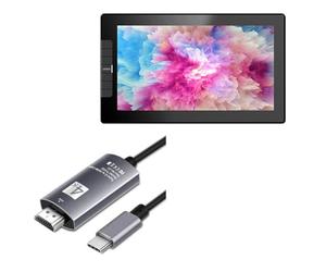 BoxWave Cavo compatibile con Veikk Studio VK1200 - Cavo SmartDisplay - USB Type-C a HDMI (1,8 m), Cavo USB C/HDMI - Nero Jet