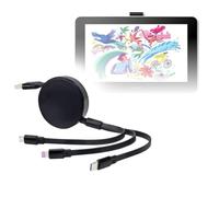BoxWave Cavo compatibile con Wacom DTC133W0A (13,3") - AllCharge PD miniSync (100W), cavo USB portatile retrattile ad alta velocità - Jet Black