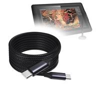 BoxWave Cavo compatibile con XP-Pen Artist Display 15,6 - Cavo DirectSync PD (3 m) - USB-C a USB-C (100 W), lungo tipo C intrecciato in lega di nylon ricarica rapida - Nero corvino