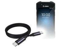 BoxWave Cavo compatibile con Zebra TC26 - Cavo DirectSync PD (0,9 m) - USB-C a USB-C (100 W), ricarica intrecciata di tipo C e sincronizzazione rapida - Nero corvino