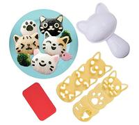 Boxwizard Stampo per Riso a Forma di Gatto Onigiri Maker 3D Rice Ball Set Fai da Te Sushi Cat Shape Food Ball Making Vassoio Utensili da Triangolo Classico Kit per Palline di