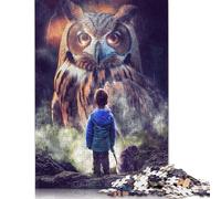 Boy And Giant Owl Jigsaw Puzzle Impossibili 1000 Pezzi Decorazione Per La Casa. Giochi Rilassamento E Intelligence Per Adulti E Ragazzi Da 14 Anni 1000pcs (75x50cm)