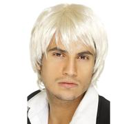 Boy Band Parrucca Corto Biondo Adulti Pop Stella Celebrità Accessorio Vestito