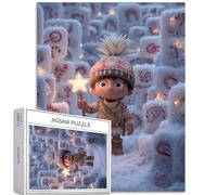 Boy in The Christmas Maze - Puzzle da 1000 pezzi per adulti con luci a stella, puzzle colorato fai da te per la decorazione della casa, regali, puzzle per famiglia, perfetto per serate di gioco, 50 x