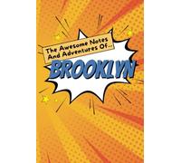 Boy Name Brooklyn Notebook Stationary Supplies for Kids Teens Men Journal School Notepad 100 Pages White Blank Lined 6x9' Comic Book Style Design Colourful Yellow Blue Gift Present