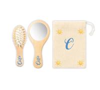 ''Boy'' Set Spazzola Neonato Personalizzato Spazzola Morbida e Specchio Personalizzati con Nome Legno Naturale Idea Regalo Natale Nascita Ser per la Cura del Bambino Bambina2