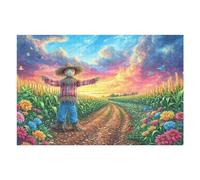 Boy Sunset Field Path Puzzle 1000 Pezzi Firenze Per Adulti Cartone Di Alta Qualità Per Collezione Artistica Da Passatempo Regalo Di Laurea Qualità Museale 1000 PCS（75x50cm）