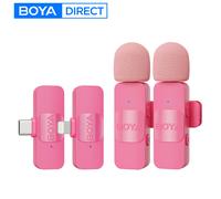 BOYA BOYA BY-V2-P Microfono lavalier wireless Mini microfono portatile per registrazione audio video per iPhone Android Vlog Gaming Phone Mic