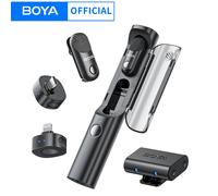 BOYA BOYA Microfono lavalier wireless magico 4 forme in 1 Microfono per iPhone Android USB-C Fotocamera per telefono per interviste Streaming live