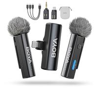 BOYA BOYALINK 2 A2 Microfono per iPhone Android Fotocamera, 48kHz 24Bit, 300m, Microfono Lavalier Wireless, Cancellazione Rumore, Mini Microfon, Microfono Clip, USB-C/Lightning/3,5mm TRS Plug, Vlog