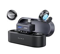 BOYA BOYALINK 3 - Microfono Lavalier per telefono cellulare, iPhone 15/16, Android, fotocamera, mini microfono con 3 in 1 RX, riduzione del rumore AI, microfono a risvolto, controllo app, 300 m, clip