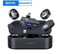 BOYA BOYALINK 3 Microfono lavalier wireless per iPhone USB-C Fotocamera Android Cancellazione del rumore AI per la registrazione di interviste Vlog