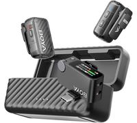 BOYA BOYAMIC 2 Lavalier - Microfono senza fili per iPhone/Android/PC, USB-C Mini microfono con cancellazione del rumore AI, 300 m, 48 KHz/32 bit, microfono a scatto per registrazione video, vlog