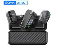 BOYA BOYAMIC 2 Microfono lavalier wireless da bavero per dispositivi iPhone 15/16 Type-C Videocamera Android Registrazione video Vlog Streaming