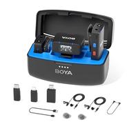 BOYA BOYAMIC - Microfono Lavalier senza fili, 10 ore di durata della batteria ultra lunga, 300 m, ampiamente compatibile con iPhone, telefoni Android, fotocamere, adatto per interviste, vlog on