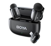 BOYA BOYAMini Mini iPhone Microfono senza fili, 100m di portata, 2 Microfono Lavalier senza fili per intervista Podcast Live Stream Tiktok Vlog Video Recording