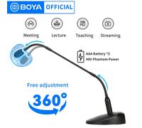 BOYA BY-GM18CB Microfono a collo di cigno da tavolo con spina cablata XLR cardioide per computer PC Studio Lezioni vocali Video Riunione dal vivo