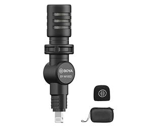 BOYA BY-M100D Microfono iPhone Mini Plug&Play Microfono Telefono per iPhone 14/14 Pro/13/iPad/IOS con Porta Lightning per YouTube/Vlog/Intervista