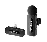 BOYA BY V1 Microfono lavalier wireless per iPhone portata 100 m mini microfono a