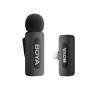 Boya by-V1 Wireless Lavalier Microphone Range, 100 m, compatibile con iPhone ipad, ideale per registrazione mobile, podcasting, e app social media come YouTube e TikTok