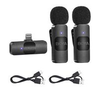 Boya BY-V2 Sistema microfonico wireless Omnidirezionale a doppia trasmissione Lightning iOS