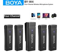 BOYA BY-W4 Microfono lavalier wireless a 4 canali per iPhone Android Fotocamere DSLR Computer PC Registrazione Youtube Streaming