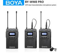 BOYA BY-WM8 PRO UHF Wireless Lavalier microfono con risvolto per iPhone Android DSLR telecamere PC Computer intervista Youtube Streaming