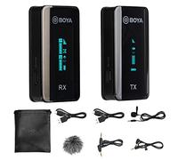 BOYA BY-XM6 S1 2.4GHz Dual Wireless Lavalier Microphone System Wireless Noise Mic per Live Youtube, Tiktok, Vlogging, Intervista