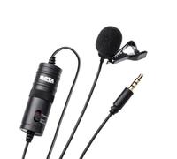 Boya BYM1 by shotgun video microfono risvolto by-m1 Ultimate 3.5 mm microfono a condensatore registrazione video omnidirezionale per iPhone Android Smartphone Mac tablet DSLR videocamera, nero