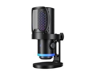 BOYA CastMic G40 RGB Illuminazione Riduzione del Rumore Microfono USB e Supporto da Tavolo