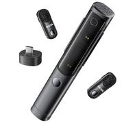 BOYA Magic 4 in 1 Trasformabile Mini Microfono Wireless, Lavalier/Manuale/Scrivania/Videocamera Microfono Lavalier per iPhone15/16/Android, Vlogging e Streaming(2TX+1RX)