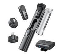 BOYA Magic Microfono Wireless(Supporto escluso), a Clip, Portatile a Mano, da Tavolo, da Videocamera, per iPhone, Mini Microfono Lavalier con Connettore USB-C/Lightning/jack 3,5 mm, Microfoni a Bavero