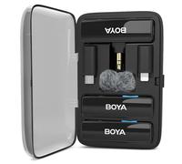 BOYA Microfoni Lavalier wireless per fotocamere DSLR Android iPhone 15 tipo C Smartphone con cancellazione del rumore, batteria 10h, microfono da bavero con clip per registrazione live streaming