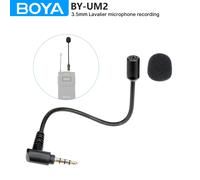 BOYA Microfono audio flessibile omnidirezionale a collo di cigno tipo TRS da 3,5 mm per sistema microfonico lavalier wireless BY-UM2