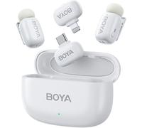 Boya Mini-13: Microfono Dual Lightning/usb-c 5g, 100m, 30h Custodia, Bianco