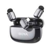 BOYA Mini 2 Micro Cravatta Wireless per iPhone 15/16/17, Android, USB-C | 5 g, 48 kHz/24 bit, mini microfono senza fili, anti-rumore 40 dB, 100 m, 30 h, microfono compatto per intervista, argento