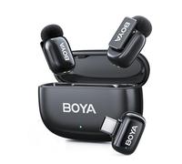 BOYA Mini 2 Microfono Lavalier Wireless per iPhone 15/16/17 Android, con cancellazione del rumore AI, controllo app, batteria 30H, microfono USB-C per video, podcast, vlogging