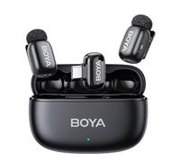 BOYA MINI 2 Microfono per iPhone 15/16/17, Android, Microfono Wireless, 5g, 48kHz/24Bit, 100m, Microfoni Lavalier USB-C, 30 Ore, Microfoni Senza Fili per Video Social, Vlogging, YouTube, Streaming