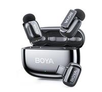 BOYA Mini 2 microfono senza fili, microfono a spina con USB-C e cancellazione del rumore, microfono Lavalier, compatibile con iPhone 15/16/17/Android Smartphone per creatori di contenuti