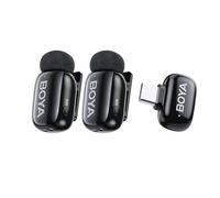 BOYA Mini 2 Microfono Wireless iPhone e Android, Microfono Lavalier Wireless per video social, 48kHz/24Bit, 100m di Portata, 30 Ore di Batteria, Cancellazione Del Rumore AI, Vlogging, TikTok