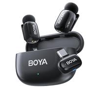 BOYA Mini 2 Microfono Wireless iPhone e Android, Microfono Lavalier Wireless per video social, 48kHz/24Bit, 100m di Portata, 30 Ore di Batteria, Cancellazione Del Rumore AI, TikTok